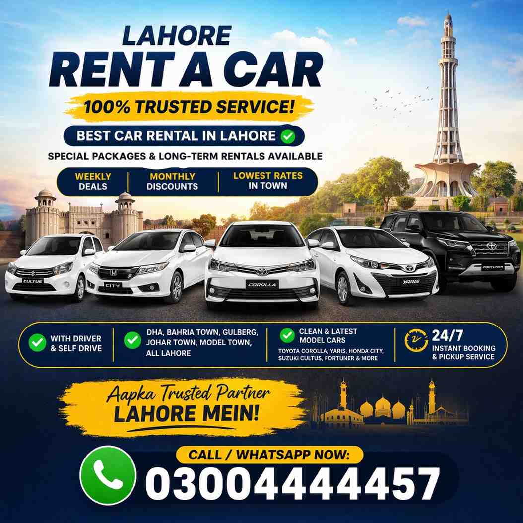 rent a car Lahore